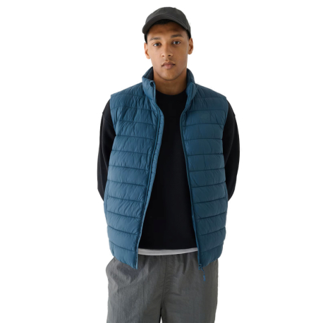 Pánská vesta 4F-VEST JACKET-WAW24TVJAM145-46S-TEAL