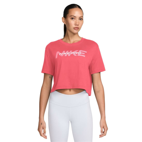 Dámské tréninkové triko s krátkým rukávem NIKE PRO-W SS CRP TEE FA24-629 ASTER PINK