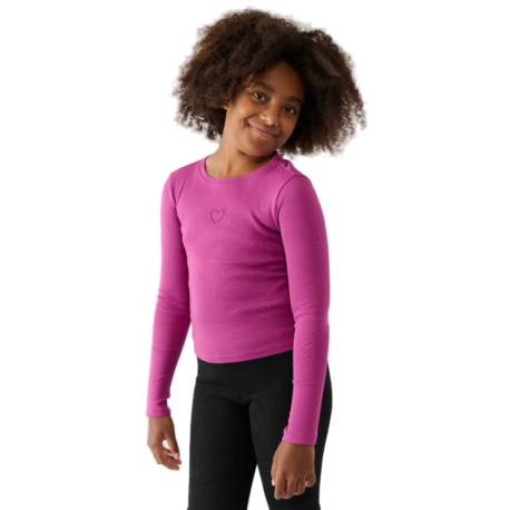 Dívčí tričko s dlouhým rukávem 4F JUNIOR-LONGSLEEVE-JWAW24TLONF292-53S-DARK PINK