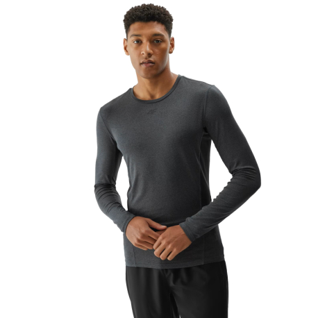 Pánské tréninkové tričko s dlouhým rukávem 4F-LONGSLEEVE FNK-WAW24TFLOM273-22M-ANTHRACITE MELANGE