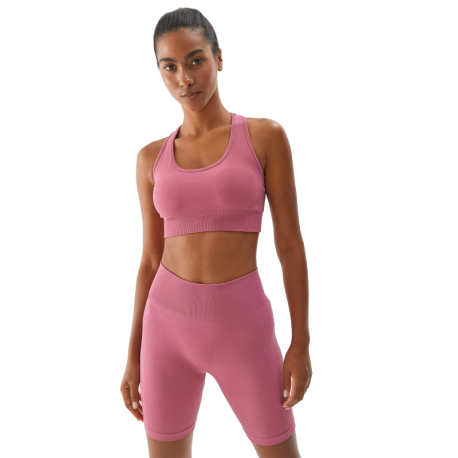 Dámská tréninková sportovní podprsenka 4F-SPORT BRA-WAW24USBAF141-53S-DARK PINK