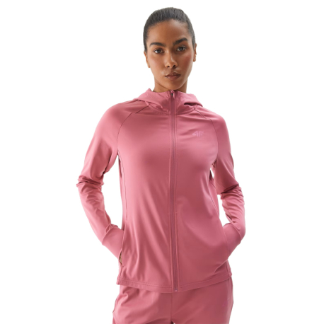 Dámská zateplená tréninková mikina se zipem 4F-SWEATSHIRT FNK-WAW24TFSWF406-53S-DARK PINK