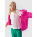 Dívčí bunda 4F JUNIOR-DOWN JACKET-JWAW24TDJAF449-55S-HOT PINK - 