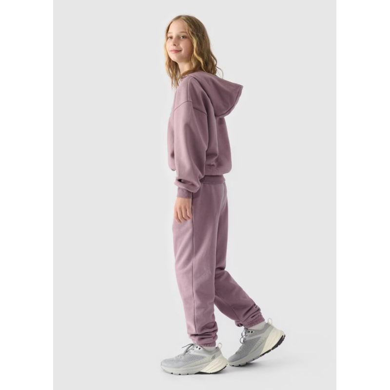 Dívčí tepláky 4F JUNIOR-TROUSERS-JWAW24TTROF754-51S-VIOLET - 