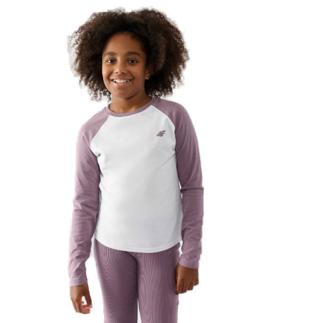 Dívčí tričko s dlouhým rukávem 4F JUNIOR-LONGSLEEVE-JWAW24TLONF291-51S-VIOLET