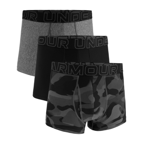 Pánske boxerky UNDER ARMOUR-3 PACK-Perf Tech Nov 3 inch-BLACK