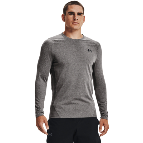 Pánské kompresní tričko s dlouhým rukávem UNDER ARMOUR-UA CG Armour Fitted Crew-GRY