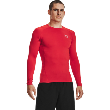 Pánské kompresní tričko s dlouhým rukávem UNDER ARMOUR-UA HG Armour Comp LS-RED