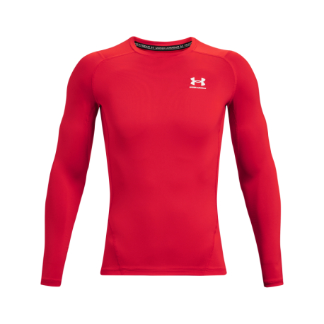 Pánské kompresní tričko s dlouhým rukávem UNDER ARMOUR-UA HG Armour Comp LS-RED