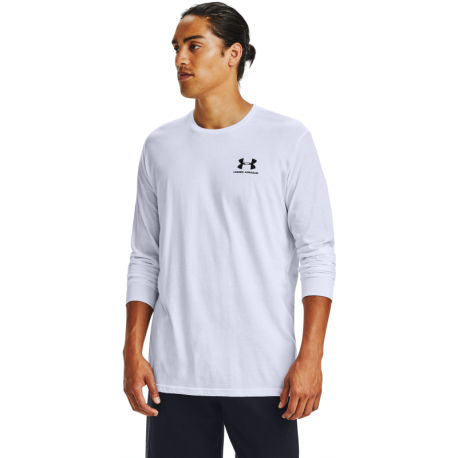 Pánské triko s krátkým rukávem UNDER ARMOUR-UA SPORTSTYLE LEFT CHEST LS-WHT