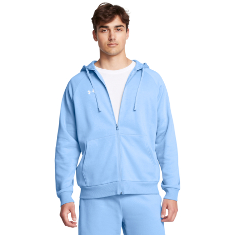 Pánská zateplená mikina se zipem UNDER ARMOUR-UA Rival Fleece FZ Hoodie-BLU