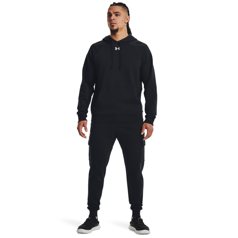 Pánske zateplené tepláky UNDER ARMOUR-UA Rival Fleece Cargo Jogger-BLK - 