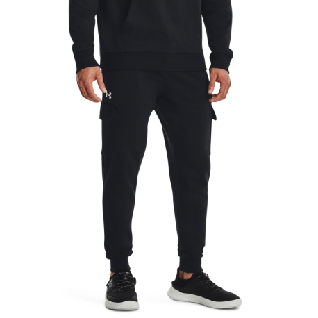 Pánské zateplené tepláky UNDER ARMOUR-UA Rival Fleece Cargo Jogger-BLK