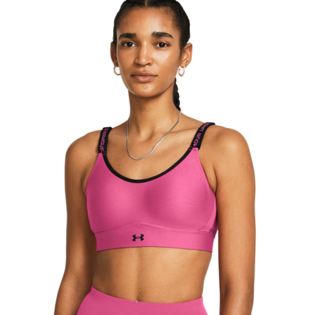 Dámská tréninková sportovní podprsenka UNDER ARMOUR-UA Infinity Mid Bra-PNK