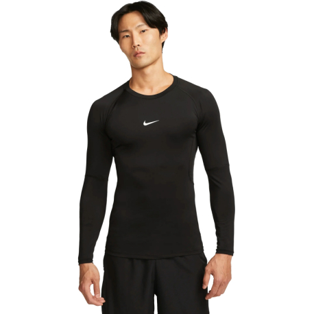 Pánské tréninkové tričko s dlouhým rukávem NIKE PRO-DF TIGHT TOP LS-010 BLACK/WHITE