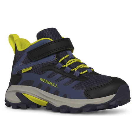 Chlapecká kotníková turistická obuv MERRELL-Moab Speed 2 Mid A/C WTRPF navy/hiviz