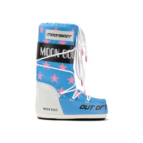 Dětské vysoké zimní boty MOON BOOT-ICON RETROBIKER, 002 pink stars