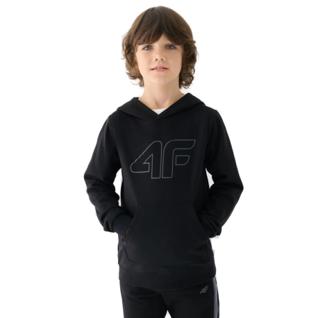 Chlapecká mikina s kapucí 4F JUNIOR-SWEATSHIRT-JWMM00TSWSM1292-21S-BLACK