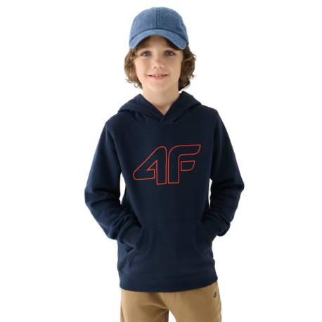 Chlapčenská mikina s kapucňou 4F JUNIOR-SWEATSHIRT-JWMM00TSWSM1292-31S-NAVY