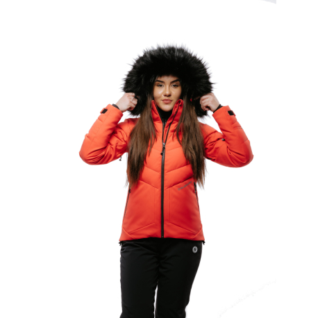 Dámska lyžiarska bunda s kapucňou BLIZZARD-W2W Ski Jacket Lavarone, hot coral