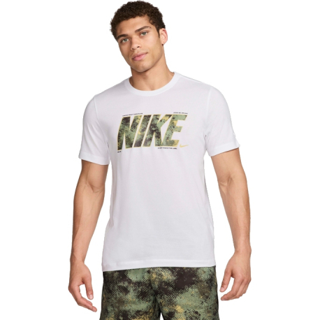 Pánské triko s krátkým rukávem NIKE-M NK DF TEE CAMO-100 WHITE