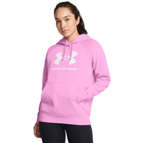 Dámská zateplená mikina s kapucí UNDER ARMOUR-UA Rival Fleece Big Logo Hdy-PNK