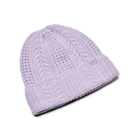 Dámská zimní čepice UNDER ARMOUR-W Halftime Cable Knit Beanie-PPL