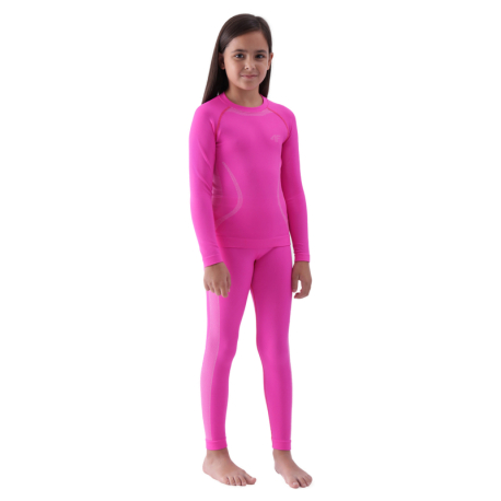 Dievčenské termoprádlo vrchný a spodný diel 4F JUNIOR-SEAMLESS UNDERWEAR-JWAW24USEAF150-55S-HOT PINK