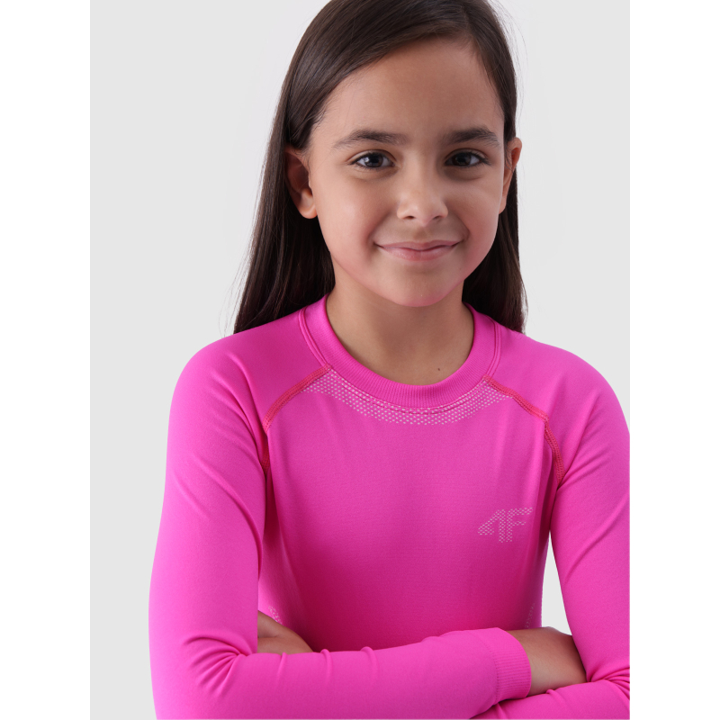 Dívčí termoprádlo vrchní a spodní díl 4F JUNIOR-SEAMLESS UNDERWEAR-JWAW24USEAF150-55S-HOT PINK - 