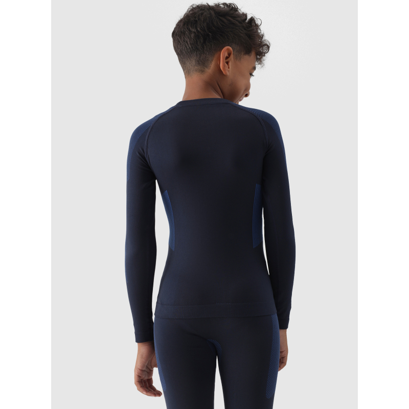 Chlapecké termoprádlo vrchní a spodní díl 4F JUNIOR-SEAMLESS UNDERWEAR-JWAW24USEAM149-31S-NAVY - 