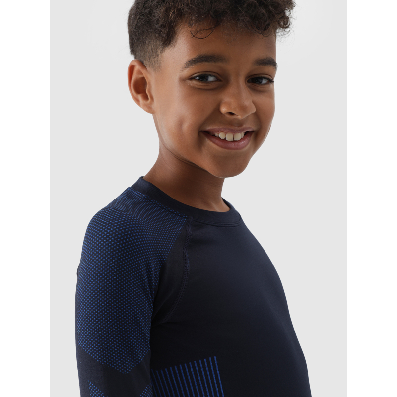 Chlapecké termoprádlo vrchní a spodní díl 4F JUNIOR-SEAMLESS UNDERWEAR-JWAW24USEAM149-31S-NAVY - 