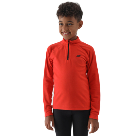 Chlapecká lyžařská flísová mikina 4F JUNIOR-FLEECE UNDERWEAR-JWAW24UFLEM050-62S-RED