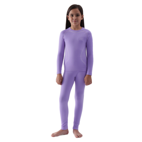 Dívčí termoprádlo vrchní a spodní díl 4F JUNIOR-SEAMLESS UNDERWEAR-JWAW24USEAF150-51S-VIOLET