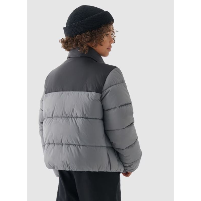 Chlapecká bunda 4F JUNIOR-DOWN JACKET-JWAW24TDJAM461-25S-GREY - 