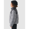 Chlapecká bunda 4F JUNIOR-DOWN JACKET-JWAW24TDJAM461-25S-GREY - 