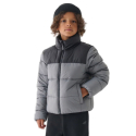 Chlapecká bunda 4F JUNIOR-DOWN JACKET-JWAW24TDJAM461-25S-GREY - 