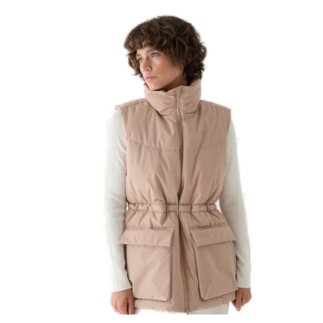 Dámská vesta 4F-VEST JACKET-WAW24TVJAF135-83S-BEIGE