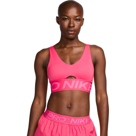 Dámská tréninková sportovní podprsenka NIKE PRO-W NP INDY PLUNGE BRA BOLD-629 ASTER PINK/PINKSICLE/WHITE