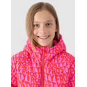 Dívčí lyžařská bunda 4F JUNIOR-TECHNICAL JACKET-JWAW24TTJAF544-90A-MULTICOLOUR ALLOVER - 