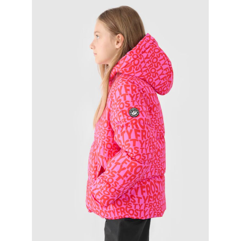 Dívčí lyžařská bunda 4F JUNIOR-TECHNICAL JACKET-JWAW24TTJAF544-90A-MULTICOLOUR ALLOVER - 