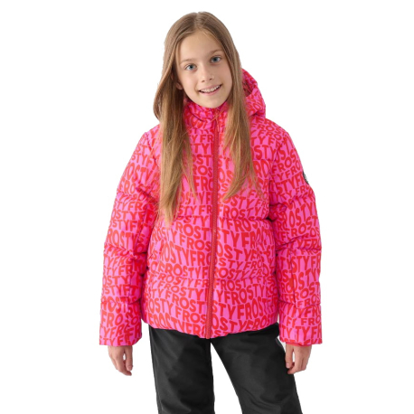 Dievčenská lyžiarska bunda 4F JUNIOR-TECHNICAL JACKET-JWAW24TTJAF544-90A-MULTICOLOUR ALLOVER