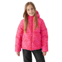 Dívčí lyžařská bunda 4F JUNIOR-TECHNICAL JACKET-JWAW24TTJAF544-90A-MULTICOLOUR ALLOVER - 