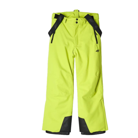 Chlapecké lyžařské kalhoty 4F JUNIOR-TROUSERS FNK-JWAW24TFTRM656-45S-CANARY GREEN