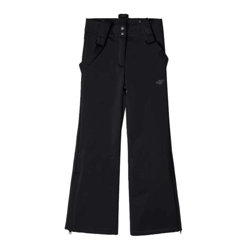 Dievčenské lyžiarske softshellové nohavice 4F JUNIOR-TROUSERS FNK-JWAW24TFTRF661-20S-DEEP BLACK - 