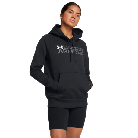 Dámská zateplená mikina s kapucí UNDER ARMOUR-Rival Fleece Wordmark Hoodie-BLK