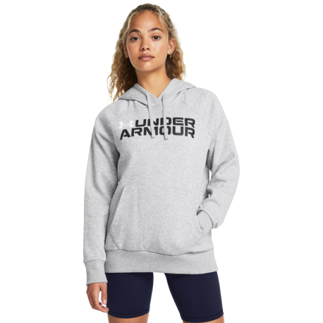 Dámská zateplená mikina s kapucí UNDER ARMOUR-Rival Fleece Wordmark Hoodie-GRY