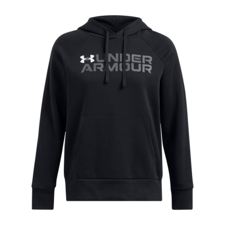 Dámská zateplená mikina s kapucí UNDER ARMOUR-Rival Fleece Wordmark Hoodie-BLK