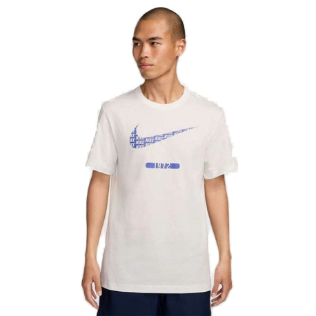 Pánské triko s krátkým rukávem NIKE-M NSW TEE 6 MO SWOOSH-121 SUMMIT WHITE