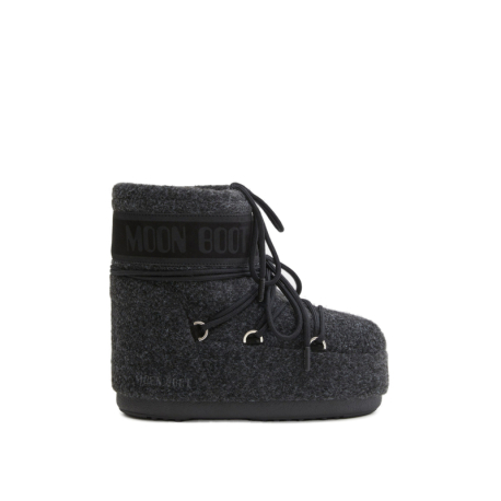 Kotníkové zimní boty MOON BOOT-RESORT COL. MB ICON LOW FELT-N003 BLACK MELANGE