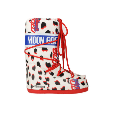 Dětské vysoké zimní boty MOON BOOT-ICON RETROBIKER, 001 dalmatian